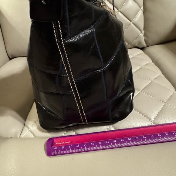 Dooney & Bourke Navy Blue Croc-Embossed Women's Bag - Picture 7 of 10